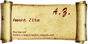 Ament Zita névjegykártya