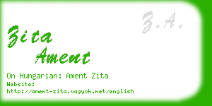 zita ament business card
